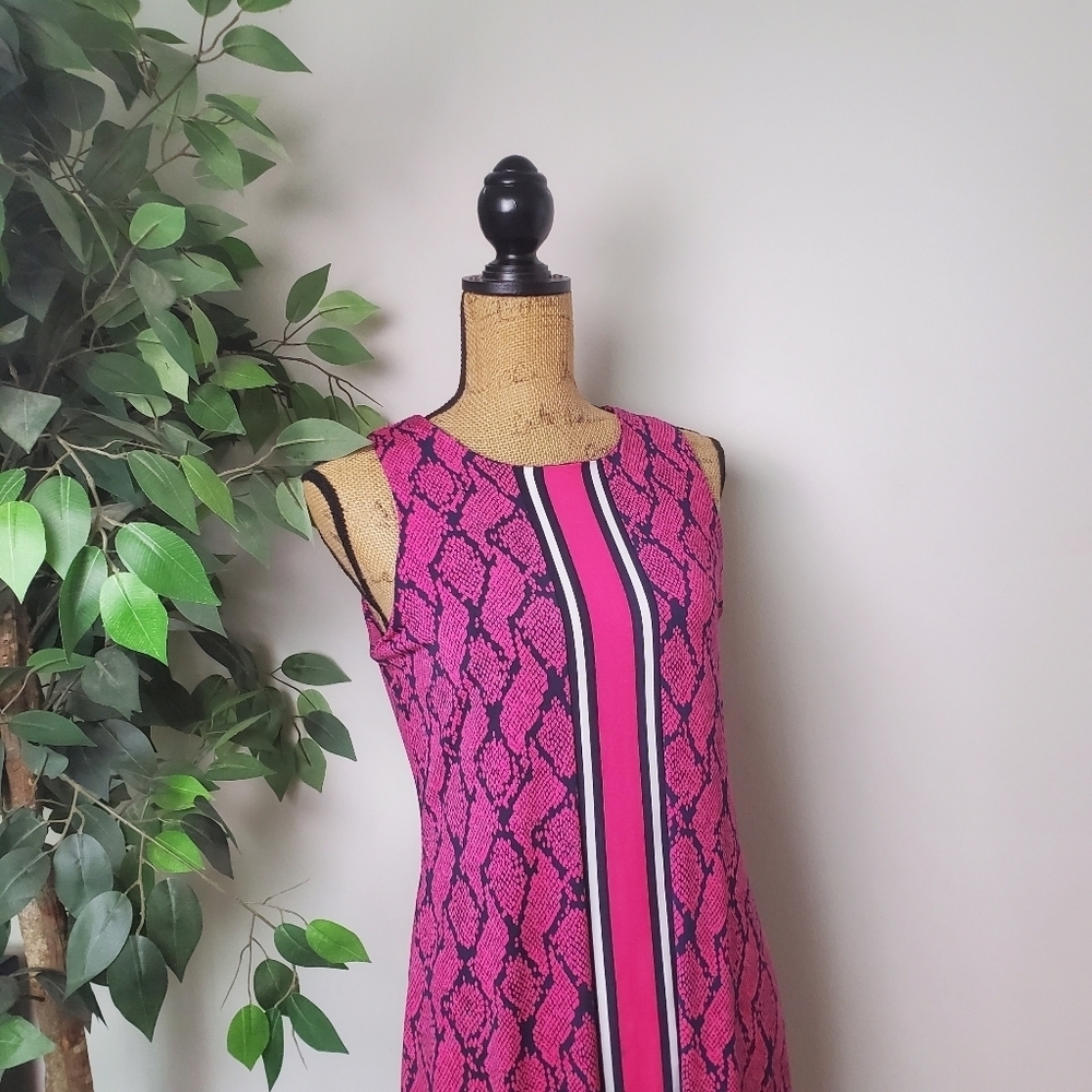 NWT~ Michael Kors Pink Navy Python Snake Print Sh… - image 2